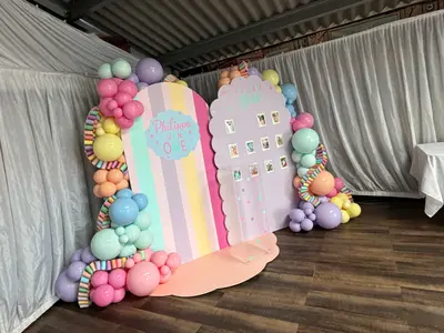 First birthday party decor in Harlaston by Lulu Belle Events.